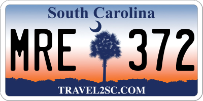 SC license plate MRE372