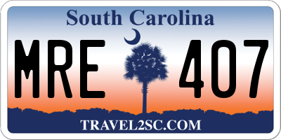 SC license plate MRE407