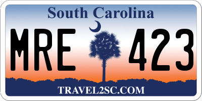 SC license plate MRE423