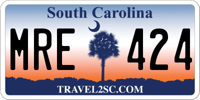 SC license plate MRE424