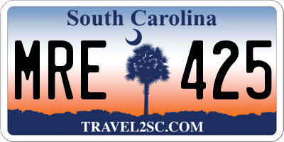 SC license plate MRE425