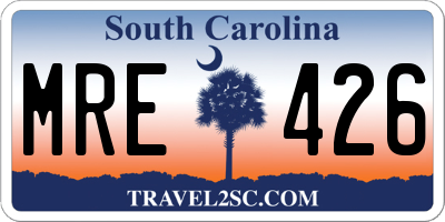 SC license plate MRE426