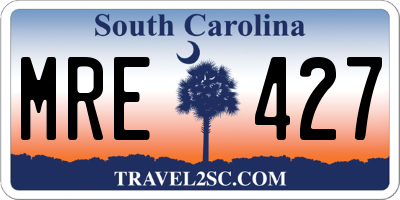 SC license plate MRE427