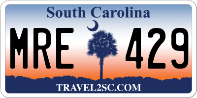 SC license plate MRE429