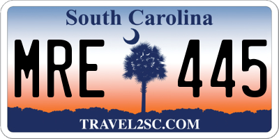 SC license plate MRE445