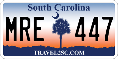 SC license plate MRE447