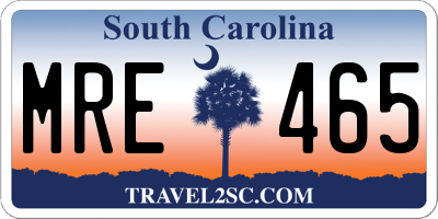 SC license plate MRE465