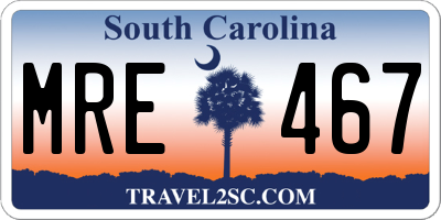 SC license plate MRE467