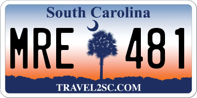 SC license plate MRE481