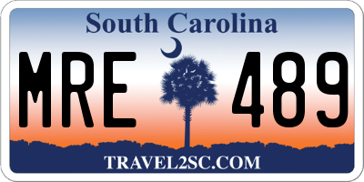 SC license plate MRE489