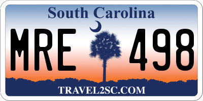 SC license plate MRE498