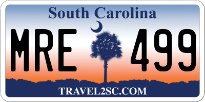SC license plate MRE499