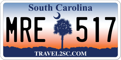 SC license plate MRE517