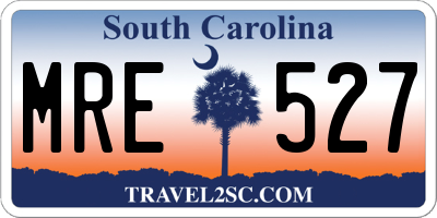 SC license plate MRE527