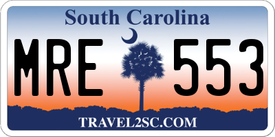 SC license plate MRE553