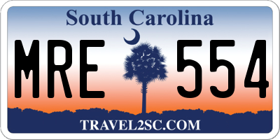 SC license plate MRE554