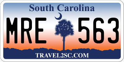 SC license plate MRE563