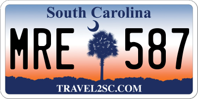 SC license plate MRE587
