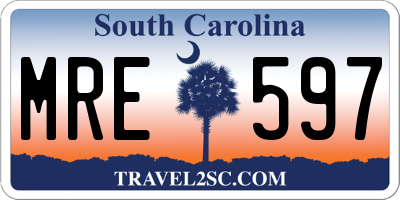 SC license plate MRE597