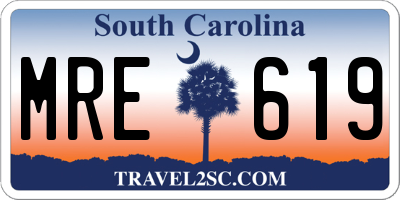 SC license plate MRE619