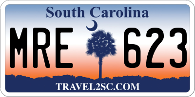 SC license plate MRE623