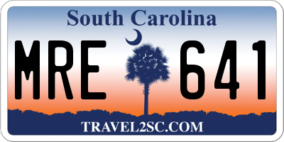 SC license plate MRE641