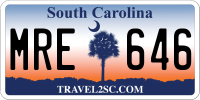 SC license plate MRE646