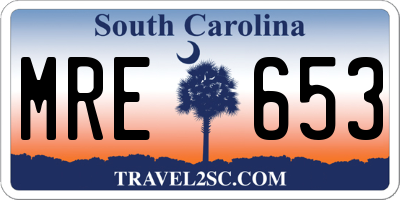 SC license plate MRE653
