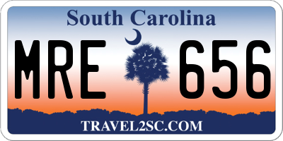 SC license plate MRE656
