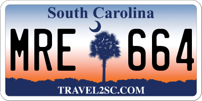 SC license plate MRE664