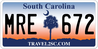 SC license plate MRE672