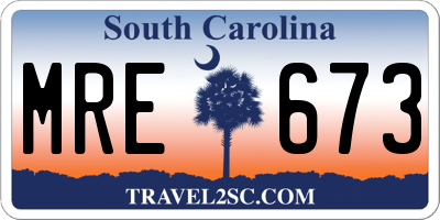 SC license plate MRE673