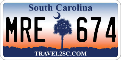 SC license plate MRE674