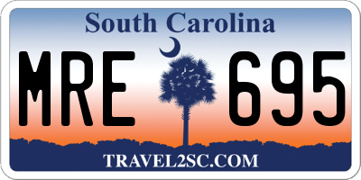 SC license plate MRE695