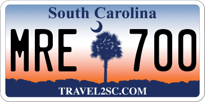 SC license plate MRE700