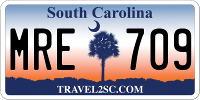 SC license plate MRE709