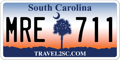 SC license plate MRE711