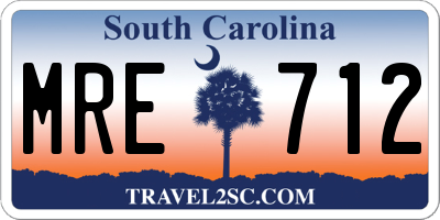 SC license plate MRE712