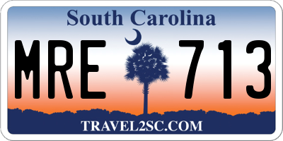 SC license plate MRE713