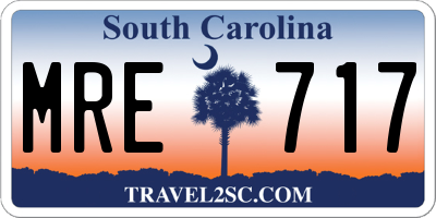 SC license plate MRE717