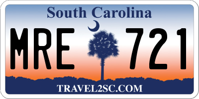 SC license plate MRE721