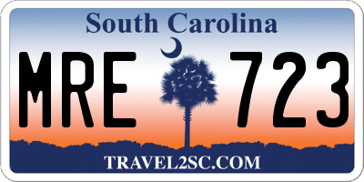 SC license plate MRE723