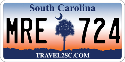 SC license plate MRE724