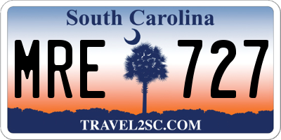 SC license plate MRE727