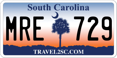 SC license plate MRE729