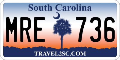 SC license plate MRE736