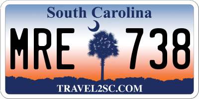 SC license plate MRE738