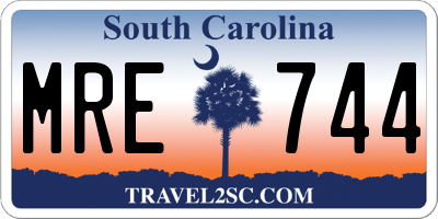SC license plate MRE744