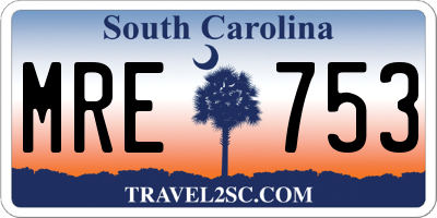 SC license plate MRE753