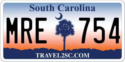 SC license plate MRE754